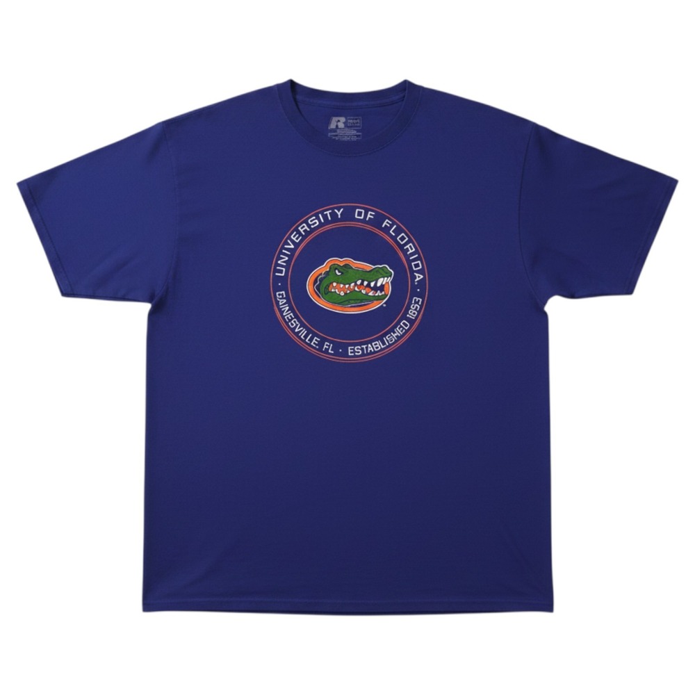 Florida Gators Shirt Mens XL Blue Crew Neck Short Sleeve UF Russell Tee NCAA